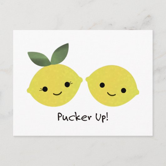 Cartes Pour Fêtes Annuelles Pucker les citrons de Cute Kawaii (Devant)