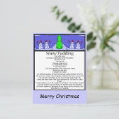 Cartes Pour Fêtes Annuelles pudding de neige, Joyeux Noël (Debout devant)