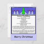 Cartes Pour Fêtes Annuelles pudding de neige, Joyeux Noël (Devant / Derrière)