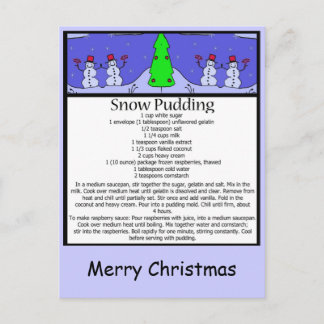 Cartes Pour Fêtes Annuelles pudding de neige, Joyeux Noël