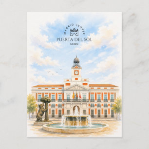 Cartes Pour Fêtes Annuelles Puerta Del Sol, Espagne Monument Emblématique