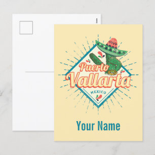 Cartes Pour Fêtes Annuelles Puerto Vallarta Jalisco Mexique danse cactus