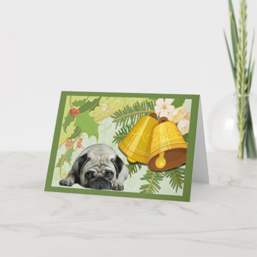 Cartes Pour Fêtes Annuelles Pug Christmas (Devant)
