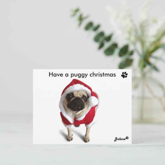 Cartes Pour Fêtes Annuelles Pug Jolene (Debout devant)
