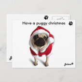 Cartes Pour Fêtes Annuelles Pug Jolene (Devant / Derrière)