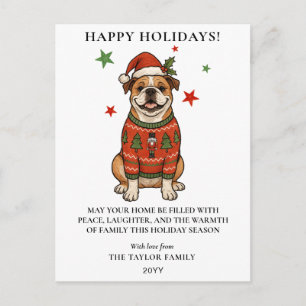 Cartes Pour Fêtes Annuelles Pug pull-over de Noël dégoûtant Chapeau de Père No