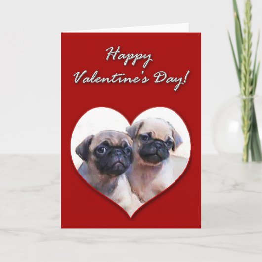 Cartes Pour Fêtes Annuelles Pug puppies (Devant)