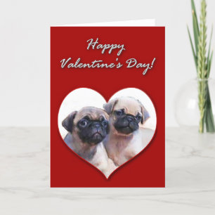 Cartes Pour Fêtes Annuelles Pug puppies