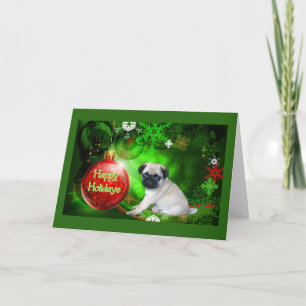 Cartes Pour Fêtes Annuelles Pug Puppy