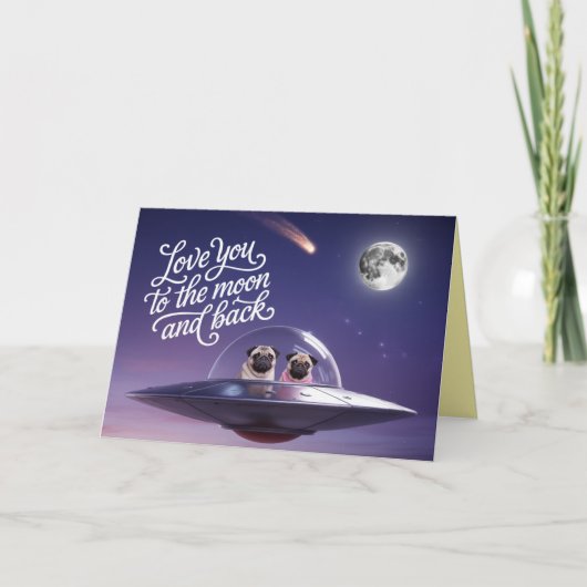 Cartes Pour Fêtes Annuelles Pug Valentine Card (Devant)