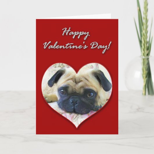 Cartes Pour Fêtes Annuelles Pug Valentines (Devant)