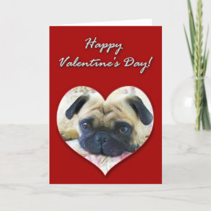 Cartes Pour Fêtes Annuelles Pug Valentines