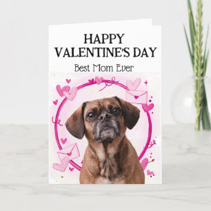 Cartes Pour Fêtes Annuelles Puggle Best Mom Custom Valentines Day Holiday Card