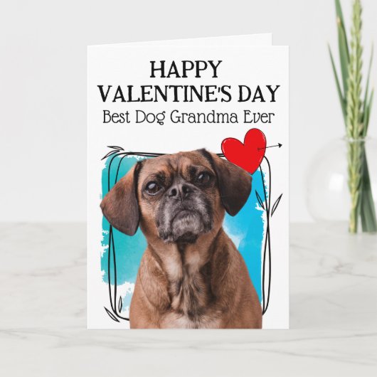 Cartes Pour Fêtes Annuelles Puggle Meilleur chien Grand-mère Custom Saint-Vale (Devant)