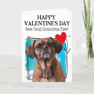 Cartes Pour Fêtes Annuelles Puggle Meilleur chien Grand-mère Custom Saint-Vale