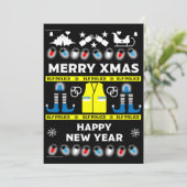 Cartes Pour Fêtes Annuelles Pugiliste de Noël laid pull (Debout devant)