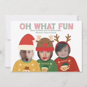 Cartes Pour Fêtes Annuelles Pull de Noël Laid avec Visage Personnalisé Drôle