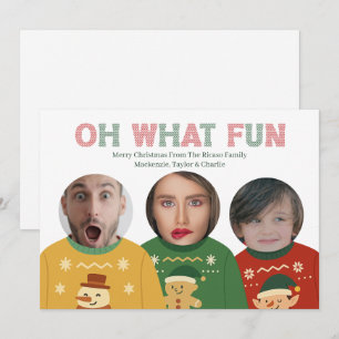 Cartes Pour Fêtes Annuelles Pull de Noël Laid avec Visage Personnalisé Drôle