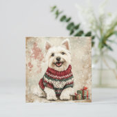 Cartes Pour Fêtes Annuelles Pull Westie de Noël (Debout devant)
