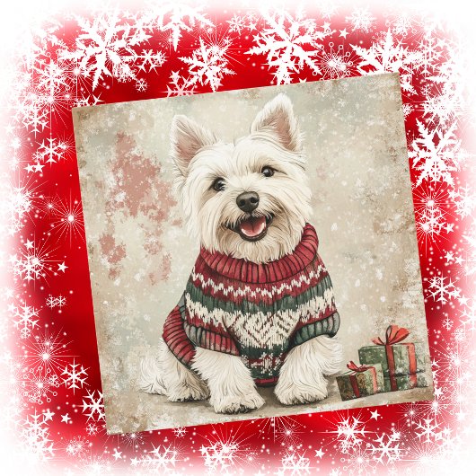 Cartes Pour Fêtes Annuelles Pull Westie de Noël