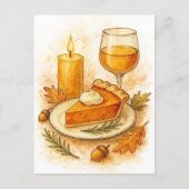 Cartes Pour Fêtes Annuelles Pumpkin Pie & Apple Cider Thanksgiving Postcard (Devant)