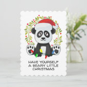 Cartes Pour Fêtes Annuelles Pun de chanson de Noël drôle Panda (Debout devant)