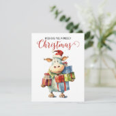 Cartes Pour Fêtes Annuelles Pun de vache de Noël (Debout devant)