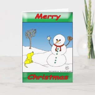 Cartes Pour Fêtes Annuelles Puppy dog and snowman