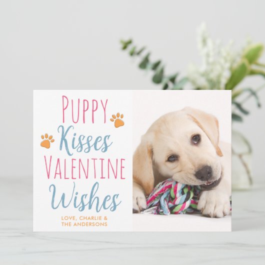 Cartes Pour Fêtes Annuelles Puppy Kisses Valentines Day Pet Chien Chien Chien  (Debout devant)