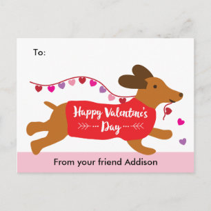 Cartes Pour Fêtes Annuelles Puppy Love Dachshund Dog School Valentine Exchange