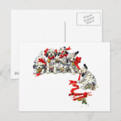 Cartes Pour Fêtes Annuelles Pups dalmate de vacances (Devant / Derrière)