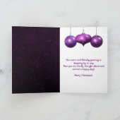 Cartes Pour Fêtes Annuelles Purple Agate Baubles Soirée de Noël (Intérieur)