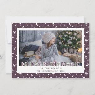 Cartes Pour Fêtes Annuelles Purple Believe In The Magic Stars Photo