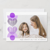 Cartes Pour Fêtes Annuelles Purple Boho Hearts Photo Saint-Valentin (Devant)