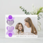 Cartes Pour Fêtes Annuelles Purple Boho Hearts Photo Saint-Valentin (Debout devant)