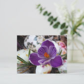 Cartes Pour Fêtes Annuelles Purple Crocus et Floral Easter Eggs (Debout devant)