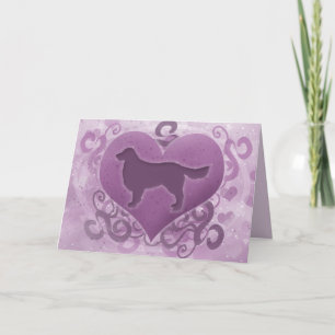 Cartes Pour Fêtes Annuelles Purple Golden Retriever Valentine's Day Card