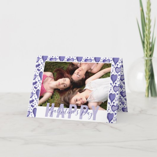 Cartes Pour Fêtes Annuelles Purple Heart Galentines Day Friend Photo (Devant)