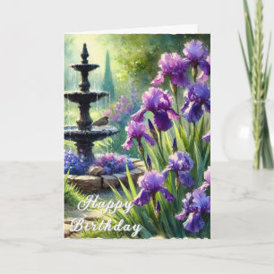 Cartes Pour Fêtes Annuelles Purple Irises Joyeux voeux d'anniversaire ou print