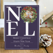 Cartes Pour Fêtes Annuelles Purple Noel Noël Wreath Photo
