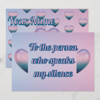 Cartes Pour Fêtes Annuelles Purple pink 3D Heart Romantic Silence Greeting