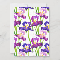 Purple Rustique Pré Iris Fleurs Aquarelle
