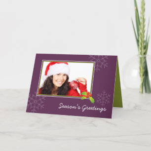 Cartes Pour Fêtes Annuelles Purple saint multi photo vacances de Noël plié
