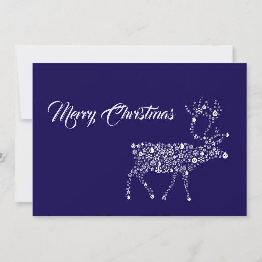 Cartes Pour Fêtes Annuelles Purple wish card Merry Christmas reindeer (Devant)