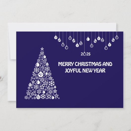 Cartes Pour Fêtes Annuelles Purple wish card New Year with tree & balls (Devant)