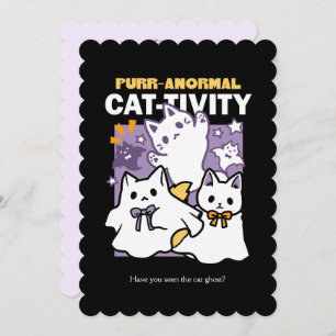 Cartes Pour Fêtes Annuelles Purr-anormal Cat-tivity - Halloween Cat Design