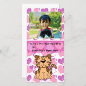 Cartes Pour Fêtes Annuelles Purr-fect Chat Personnalisé Fille Enfants Valentin (Devant / Derrière)