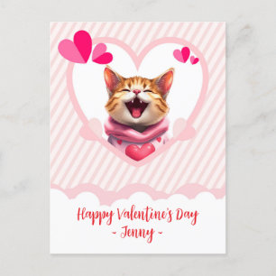 Cartes Pour Fêtes Annuelles Purr-fect Valentine Adorable Chat dans un cadre ca