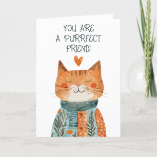 Cartes Pour Fêtes Annuelles Purrfect Friend Cat Theme Galentine's Day Photo