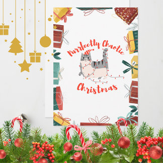 Cartes Pour Fêtes Annuelles Purrfectly Chaotic Christmas Funny Holiday Cat